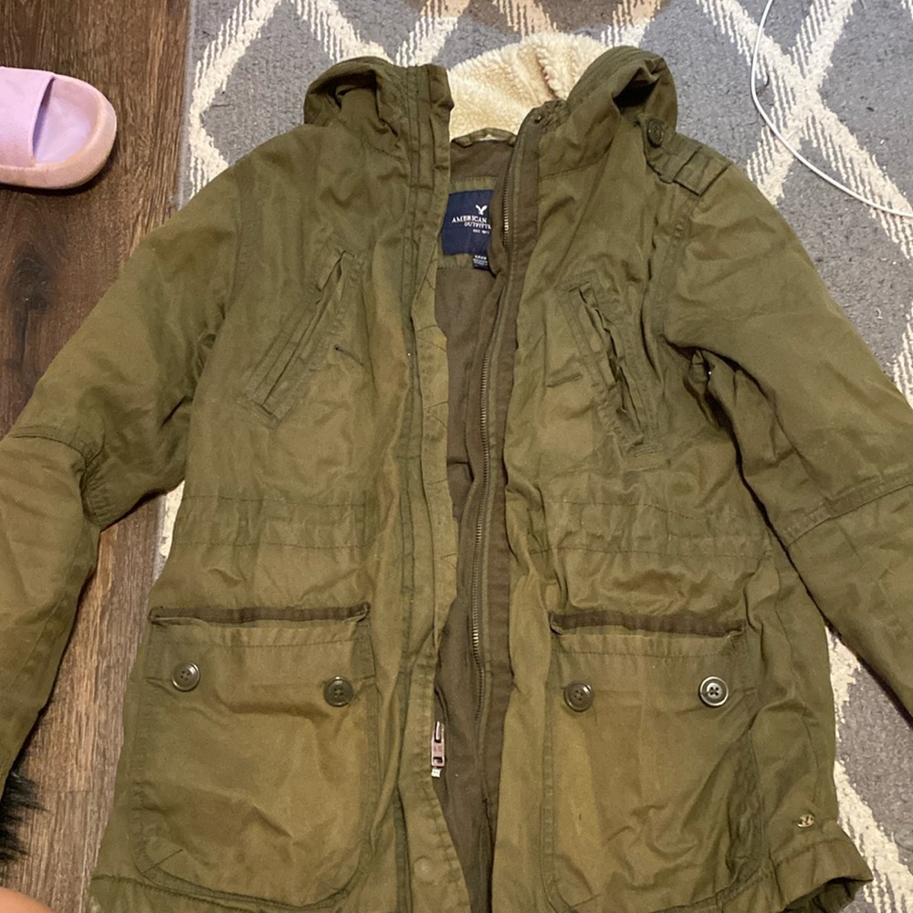 dark green jacket